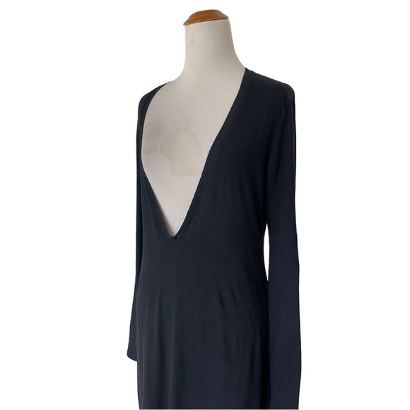 The Furies by Rilke Korff Black Maxi Dress Deep V-Neck Medium - Picture 4 of 10
